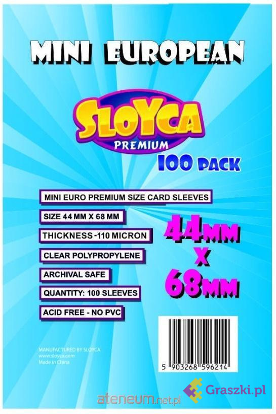 Koszulki na karty Sloyca (44x68mm) Mini European Premium, 100szt